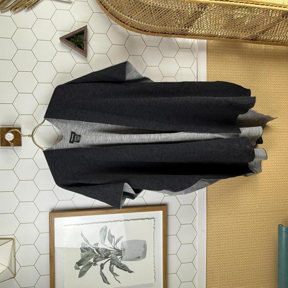 OROTON Australia Reversible Wool Blend Charcoal Gray Poncho Cape - Size - O/S